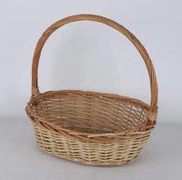 Panier-cadeau en rotin de luxe personnalisé fait à la main en gros, panier à fleurs en osier écologique avec poignées