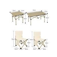 Table et chaises pliantes en aluminium portables, adaptées au camping en plein air, à la pêche, aux pique-niques sur la plage, aux barbecues, ensemble pliant pratique