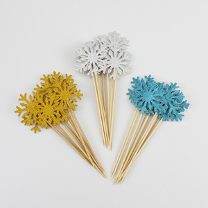 Snowflake Cake <b>Toppers</b> 10pcs Glitter Paper <b>Birthday</b> Party Decorations Reusable - Product Image 5