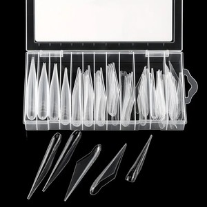 70 Uñas Postizas Extra Largas, Moldes de Uñas Artificiales, Puntas de Extensión de Doble Forma, Plástico para Construcción Rápida de Uñas de Gel, Herramienta de Manicura Profesional - Product Image 6