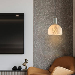 Luminaire suspendu moderne tout en cuivre, design pastoral, motif marbre haut de gamme pour chambre à coucher, salon, lustre mural créatif - Product Image 1