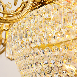 Jewellerytop europeo victoriano Imperio de lujo colgante luz <span class=keywords><strong>Villa</strong></span> Hotel Maira Theresa K9 cristal grandes candelabros de oro - Product Image 6