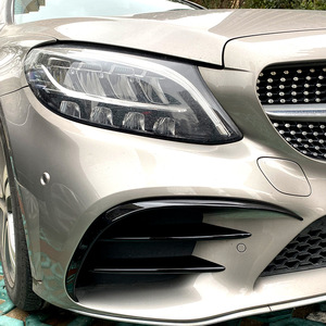 Mercedes-Benz C-Class Front Wind Vane Fog Light Grille Trim Piano Black ABS Adhesive Fitment W205 2019 Models - Product Image 2