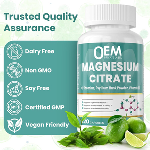 OEM Vegan citrato di magnesio integra capsule di citrato di magnesio con vitamina B6 e L-teanina <span class=keywords><strong>per</strong></span> il supporto costipazione del sonno - Product Image 3