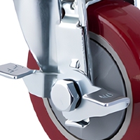 Roue pivotante en PVC de 3 pouces avec frein, montée sur plaque, pour chariot à usage moyen, rouleau d'équipement