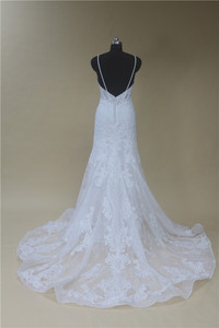 Abito da donna su misura sirena/tromba con scollo a V Sexy elegante abito da sposa abito da sposa - Product Image 6