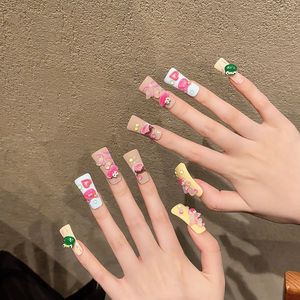 Fabricants directs de bec de canard peint à la main couleur plastique vent grande bouche graffiti pur grenouille faite à la main drôle <span class=keywords><strong>faux</strong></span> ongles - Product Image 3