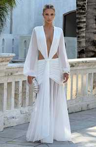 Vente en Gros Chic Robes 2025 Évidées Sexy Dos Nu Longues Robes Profond Décolleté en V Robe de Soirée Robes d'Été Élégantes Maxi Robe de Soirée pour Femmes - Product Image 4