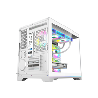 Boîtier PC de jeu en alliage d'aluminium à haut débit d'air, tour moyenne, verre trempé, compatible refroidissement liquide 360, micro ATX