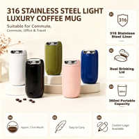 Mug à café personnalisé avec logo, 12 oz, en acier inoxydable, isolé, à double paroi, sous vide, pour le camping, les voyages, la consommation d'eau pour adultes