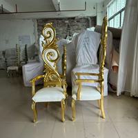 Sillón Individual de Lujo Rojo Dorado, Respaldo Alto, Clásico, para Banquetes, Bodas, Trono Real, Silla de Rey y Reina