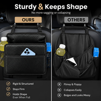 Sac de rangement en cuir neuf pour voiture, organisateur de dossier de siège, pochette suspendue pour siège arrière, boîte de rangement pliable pour voiture, poubelle de voiture