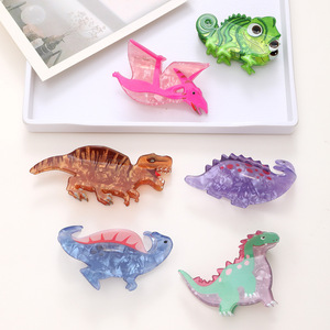 Sayoung bonne qualité en gros personnalisé fantaisie nouveau dessin animé <span class=keywords><strong>dinosaure</strong></span> coloré acrylique matériel coupe animaux conception cheveux griffes - Product Image 1