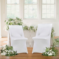 Housse de chaise pliante extensible en spandex pour mariage, banquet, hôtel, événement, fête, décoration, vente en gros