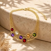 Bracelet chaîne triple couche ZMJ tendance en laiton plaqué or 14K avec 7 doubles visages de tortue et zircon serti, fermoir mousqueton, chaîne d'extension