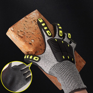 Gants de travail anti-vibration de sécurité de niveau 5 résistant aux chocs et aux coupures, de qualité professionnelle - Product Image 2