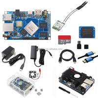 Orange Pi 4 LTS 3G RAM sans boîtier adaptateur d'alimentation eMMC carte unique ordinateur dissipateur thermique carte SD ventilateur alimentation écran tactile 3GB LPDDR4