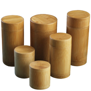 factory Bamboo Storage Boxes Wooden Containers Handmade Organizer Tea Jars Coffee Cans