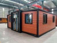 Casa Contenedor Expandible de Acero Moderna y de Lujo de 20 pies/40 pies, Plegable de Doble Ala, Prefabricada, con Certificación CE y 1 Año de Garantía