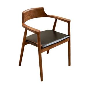 Sillón de comedor tradicional de madera maciza para estudio en casa, cafetería, restaurante, entrada o villa para reuniones y negociaciones - Product Image 1