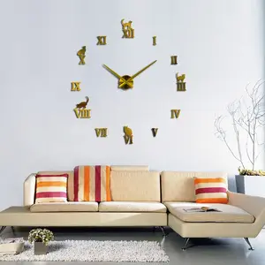 Домашние декоративные современные цифровые наклейки, большие 3D настенные часы «сделай сам», настенные часы