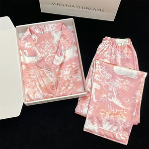 Mùa hè khí chất Pháp Đồ ngủ cao cấp cảm giác mô phỏng lụa mỏng dài tay Cô Gái Nhà giải trí và thoải mái phù hợp với - Product Image 5