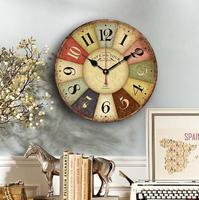 Penjualan laris jam antik Quartz senyap jam dinding dekoratif rumah bulat untuk ruang tamu