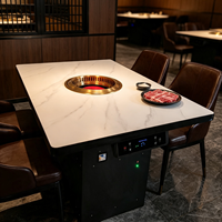 Table de barbecue commerciale anti-rayures à purification automatique sans fumée avec échappement inférieur, vente directe usine Jilu, pour usage quotidien en magasin de barbecue