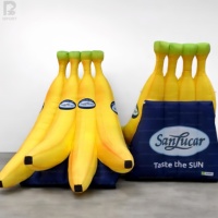 Sculpture de bananes fraîches gonflables LED pour extérieur, en tissu Oxford, avec logo personnalisé, pour festival culinaire/promotion de marque