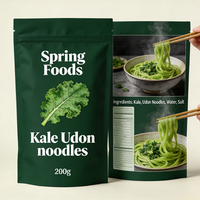Healthy Low Sodium Vegan Durum Wheat Udon Noodles with Kale Instant Bulk Bag