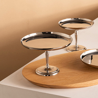 Gobelet en acier inoxydable de style européen, luxe léger, durable, pour la maison, assiette à dessert pour pudding et crème glacée, en métal poli