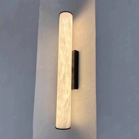 Applique murale LED de luxe en cuivre massif et albâtre naturel, style chinois moderne, pour chevet, salon, couloir, hall d'hôtel