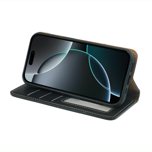 Étui de téléphone élégant en cuir PU pour <span class=keywords><strong>iPhone</strong></span> 17 Air 15 <span class=keywords><strong>Pro</strong></span> <span class=keywords><strong>Max</strong></span> 16 Plus 14 <span class=keywords><strong>13</strong></span> S26 Ultra avec 3 emplacements pour cartes et fonction portefeuille - Product Image 6
