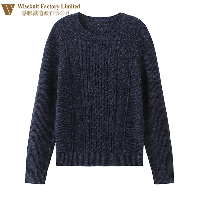 Wholesale Wiseknit Factory Cable-Knit Sweater Top Customized Loose and Lazy Style for Street Style Winter Wear