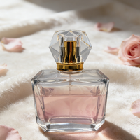Emballage cosmétique personnalisé, flacon de parfum de luxe en verre vide de 80 ml avec pulvérisateur à pompe, impression sérigraphique, forme plate, service OEM/ODM