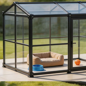 Jardin d'hiver moderne en aluminium avec toit en verre trempé et structure en aluminium, véranda extérieure, salle de jardin en verre transparent - Product Image 5
