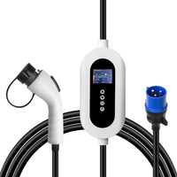 Chargeur EV portable 7KW 16A 32A Type1 Type2 GB/T, réglable, contrôle par application, IP55, prise Schuko, utilisation domestique et extérieure