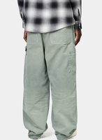 Pantalon de travail homme à double genouillère avec logo personnalisé, en toile de coton épaisse, durable, délavé, coupe ample, style streetwear, décontracté, pour l'extérieur