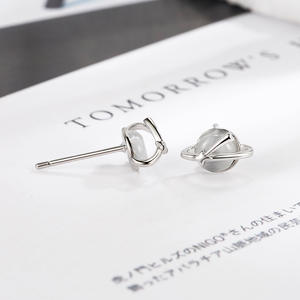 Boucles d'oreilles clous en opale, Aretes De Plata 925, boucles d'oreilles clous pour femmes, Aretes Pendientes, collier en or rose, ensemble de bijoux boucles d'oreilles et bague - Product Image 3