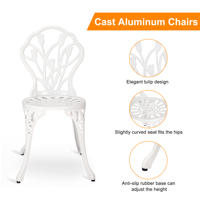 Ensemble de table et de chaises d'extérieur en aluminium coulé durable, trois pièces, pour balcon, terrasse ou jardin, pour prendre le thé