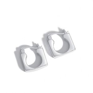 Dylam Metallic Style Wholesale Customise Square Shape 925 Sterling <b>Silver</b> <b>Hoop</b> Earrings Women Rhodium Jewelry Earrings - Product Image 1