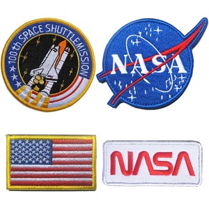 Chiến thuật Bộ sưu tập 4pcs tinh thần các bản vá lỗi Nasa thiết kế hai mặt móc vòng lặp ủng hộ cho Mili tary sử dụng ngoài trời - Product Image 2