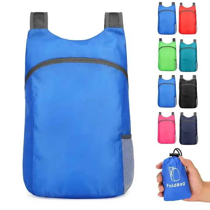 अल्ट्रालाइट आउटडोर चढ़ाई के लिए Foldable Backpacks 20l नायलॉन खेल बैग निविड़ अंधकार Foldablel हल्के लंबी पैदल यात्रा बैग