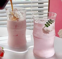 Gelas minum dingin borosilikat tinggi, cangkir rumah tangga sambungan bambu lapisan tunggal, minuman dingin dan kantor