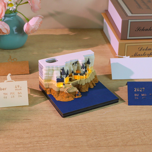 Bloc-notes 3D Château Magique, <span class=keywords><strong>Calendrier</strong></span>, Sculpture en papier découpé, Décoration <span class=keywords><strong>de</strong></span> bureau, <span class=keywords><strong>Papeterie</strong></span>, Cadeau d'affaires haut <span class=keywords><strong>de</strong></span> gamme - Product Image 5