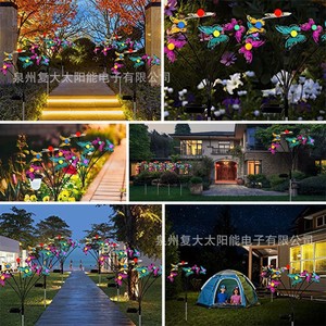 Luces Solares de Jardín con Forma de Mariposa, Luces LED Coloridas Decorativas para Exteriores, Resistentes al Agua, Recargables - Product Image 3