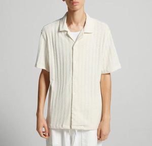 Camisa abotonada Jacquard de punto informal de algodón de alta calidad personalizada para camisa de punto de hombre - Product Image 1