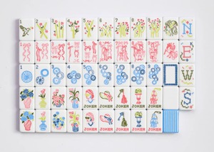 Exclusivas fichas de mahjong estilo americano de tamaño estándar con diseño de lazo personalizado, acabado mate acrílico pulido a mano, Miss Darling - Product Image 2