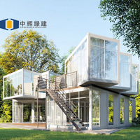 CGCH Casas Modulares de Rápida Instalación Mini Casa Contenedor Estructura de Acero Villa de Lujo Prefabricada Casa Prefabricada de Dos Pisos