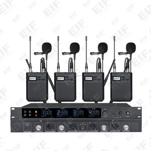 Microphone sans fil professionnel 4 canaux BD-66 XLR avec garantie 1 an - Réduction du bruit pour karaoké, performances et usage en église - Product Image 3